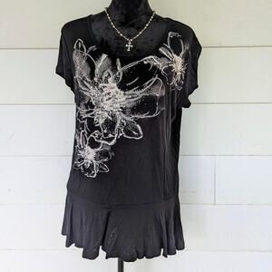 FRENCH BLUE black and WHITE TOP